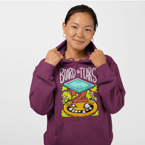 Female Model - Board To Tears Maroon Hoodie - Dying of Boardom